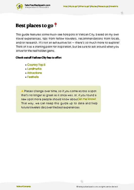 example page 5 from our offline Travel Guide for Vatican City State
